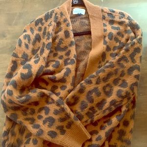 Small cheetah grandpa style cardigan